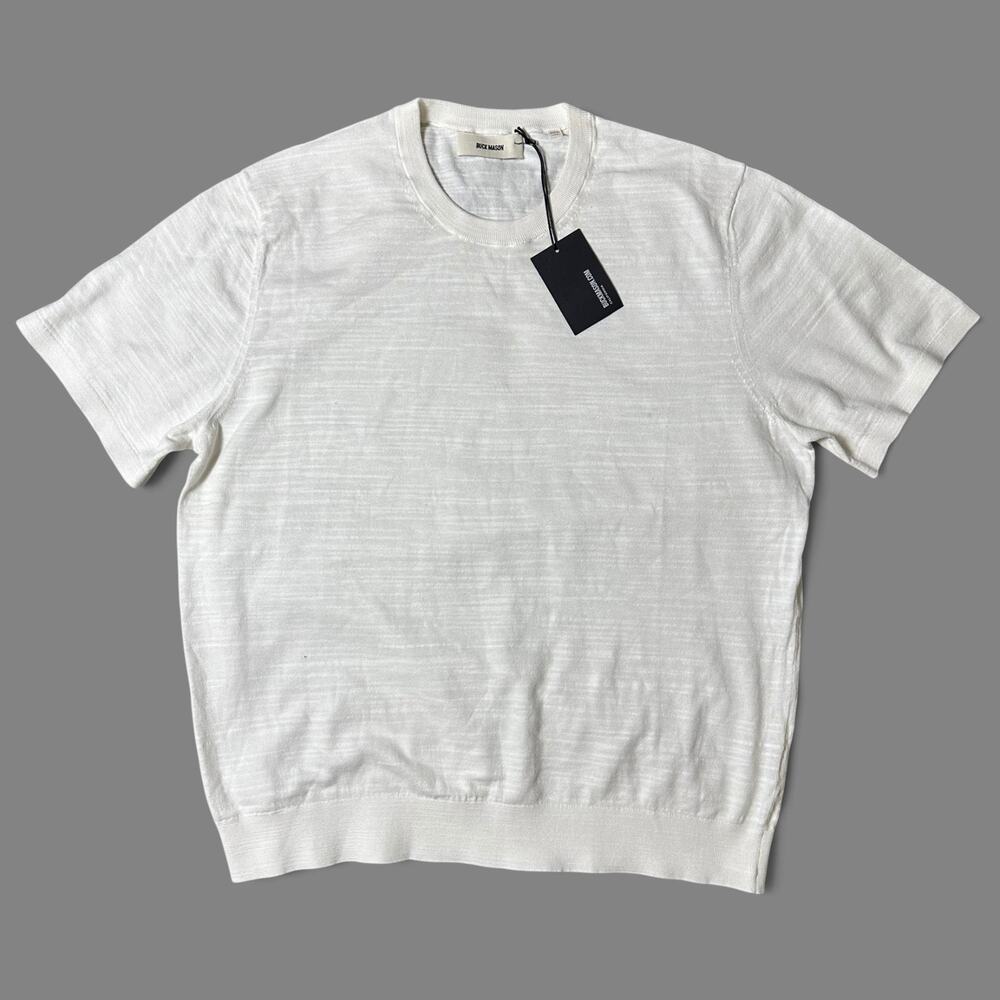 Buck Mason Avalon Knit Classic Tee Mens Size L Off White Sweater Tee NWT